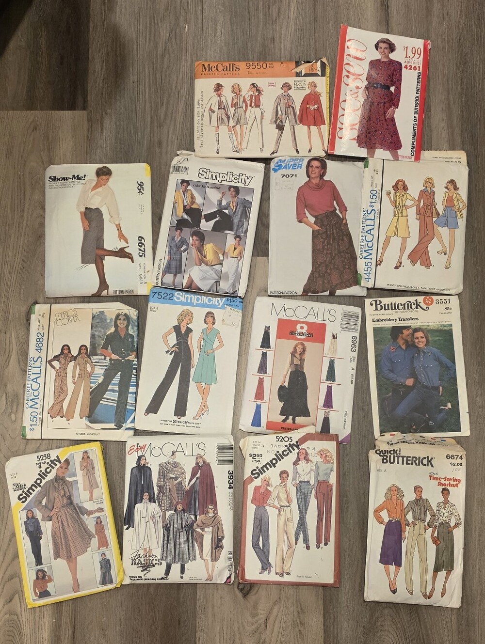 Vintage 1970s Sewing Pattern Lot of 14 Simplicity McCalls Butterick Retro